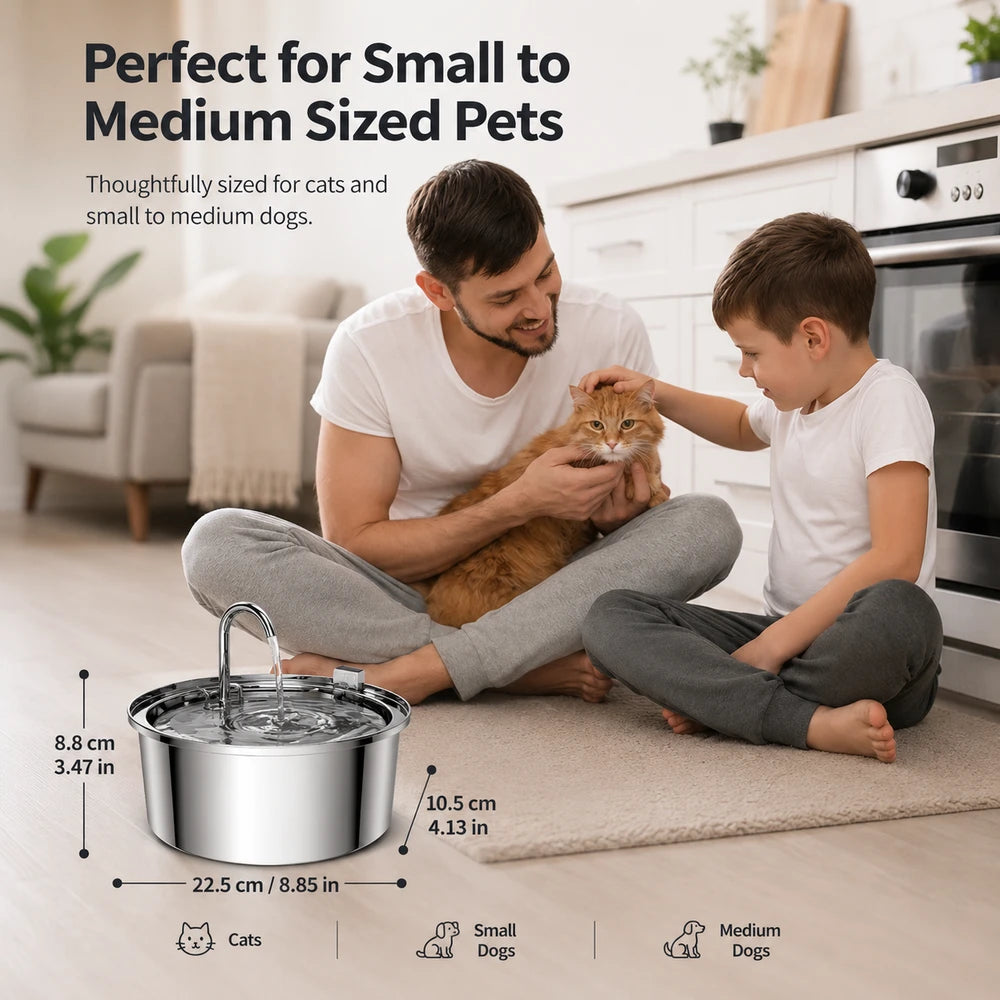 Stainless Steel Pet Water Fountain